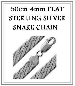 Simply GORGEOUS 50cm 925 STERLING SILVER FLAT SNAKE - 4mm - 13g