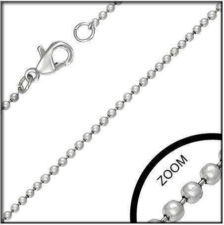 Brilliant 45cm 2mm Ball Link Bead CHAIN 925 STERLING SILVER