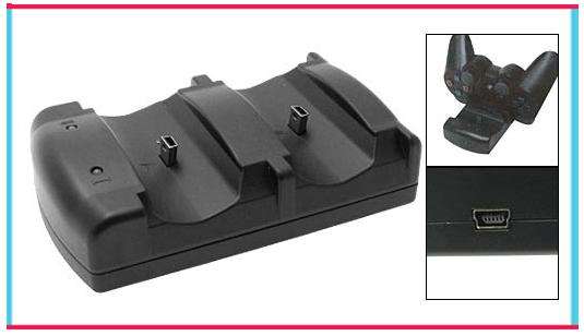 Dual USB Charging Station for 2 X Sony PS3 Controllers. Small and Versatile - Only 10cm X 6cm
