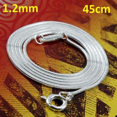 Stunning 1.2mm Thick 925 STERLING SILVER SNAKE Chain - 45cm - 18" Long