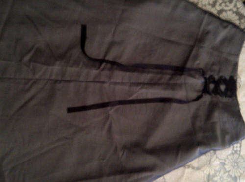 Grey/Silver evening skirt with black ribbon size 34