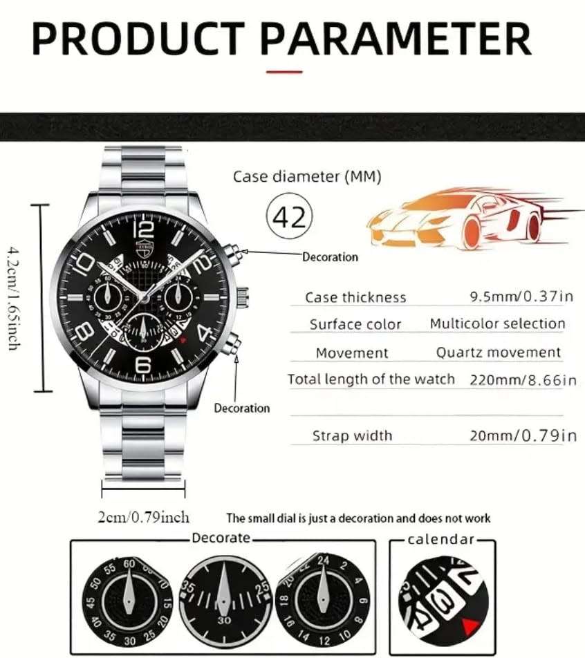 Men`s / Fathers day Watch Eagle chain Gift set 3 pcs