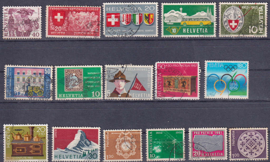 Stamps Switzerland mixed card