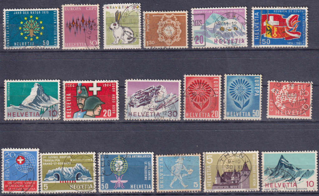 Stamps Switzerland mixed card