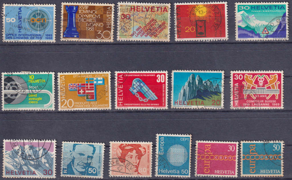 Stamps Switzerland mixed card