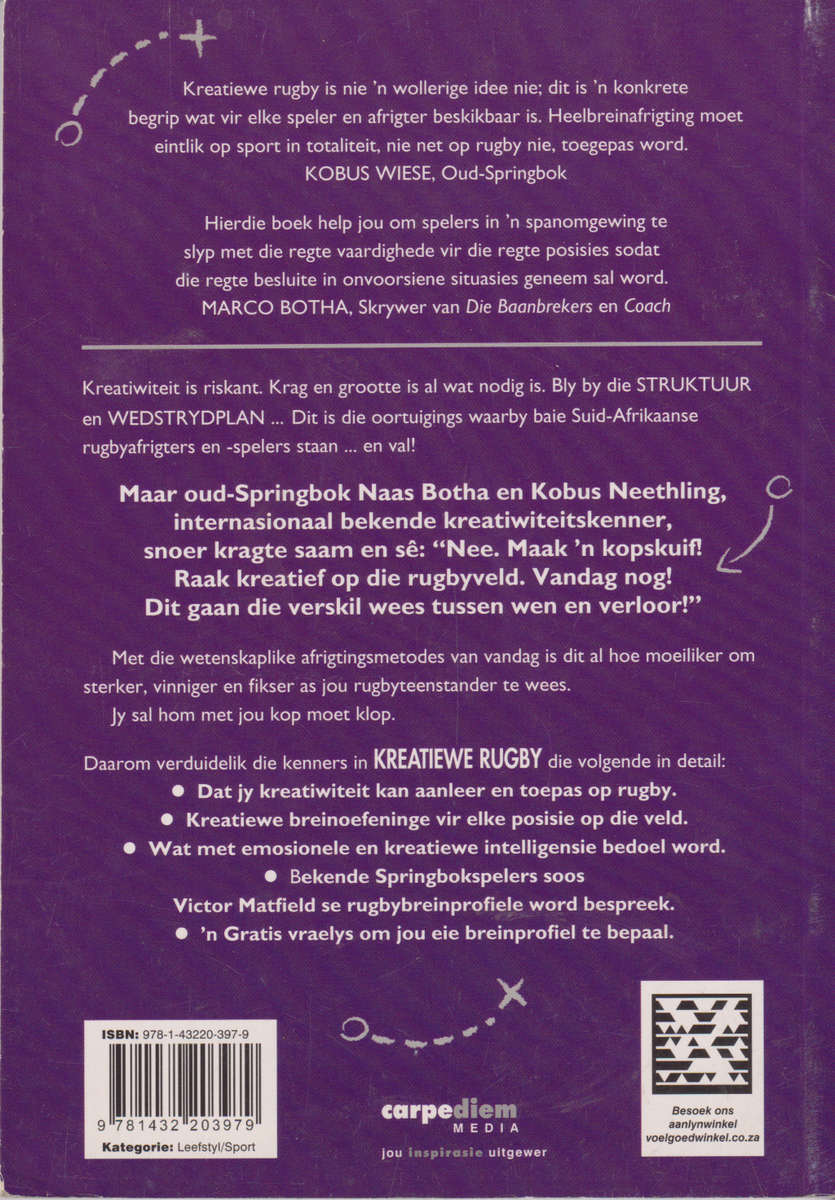 Naas Botha Kobus Neethling Kreariewe Rugby Soft Cover Book 125 Page