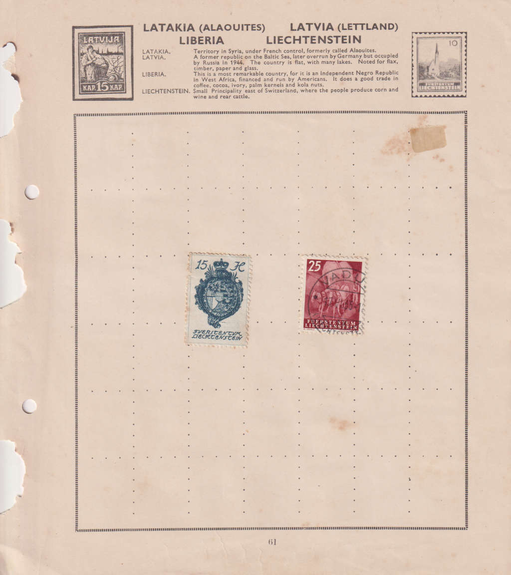 Stamps on paper Liechtenstein