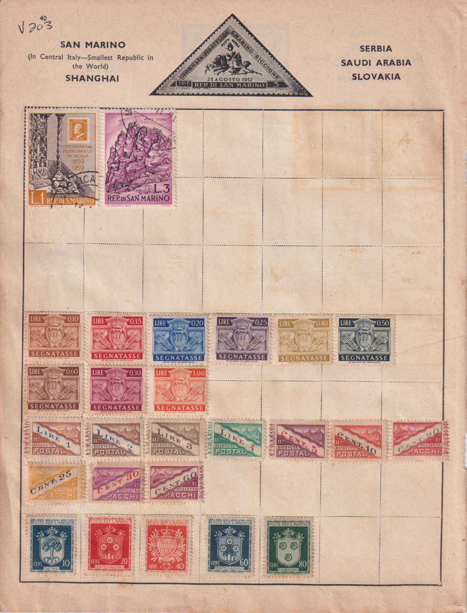 Stamps on paper Mix World