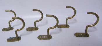 6 large brassed hooks