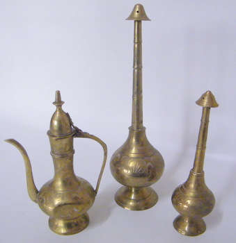 2 Tall Incense Burners and 1 coffee Pot - All for 1 Bid!