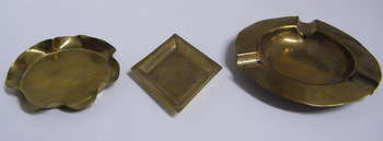 3 Brass Ashtrays