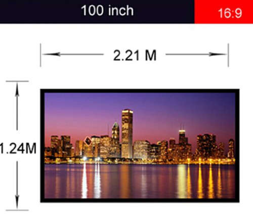100" 16:9 PVC Fabric Projector Screen Material 4 Home Theater Conference Presentation