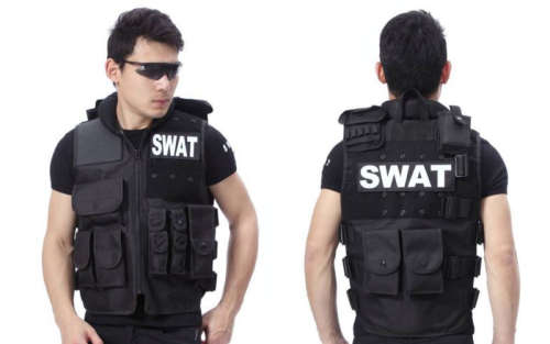 Men's SWAT Airsoft Tactical Vest Hunting Combat Vest Sport Hunting Vest Black