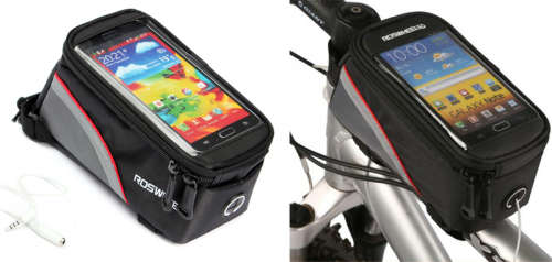 ROSWHEEL Cycling Bicycle Waterproof Frame Pannier Front 5.5" Cell Phone Tube Bag Case