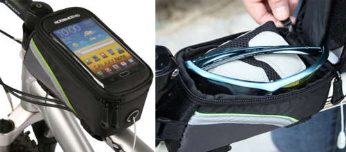 Bicycle Waterproof Frame Pannier with cellphone tube