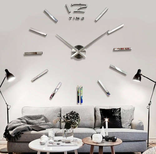 STUNNING 3D Wall Mirrored Clock LARGE