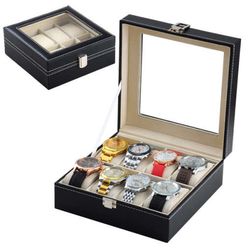8 Grid PU Watch Display Collection Case Box Jewellery Storage Organizer
