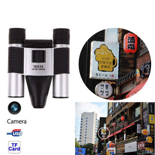 10X 25 CMOS Digital Telescope Camera Video Recording Binoculars TF Card