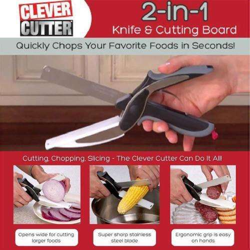 Clever Cutter 2-in-1 Knife & Cutting Board Scissors