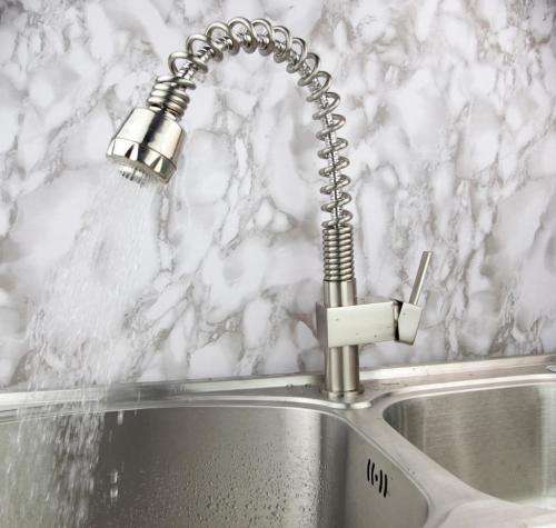 X-LARGE Luxurious nickel brushed kitchen pull out spray basin sink faucet taps mixer