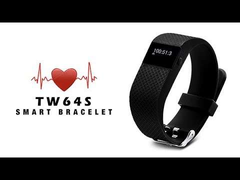 Black Bluetooth Fitness Bracelet with Heart Rate Monitor