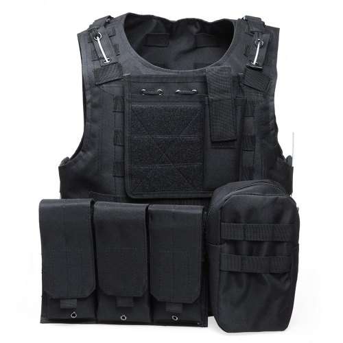 Silver knight Tactical Vest with Magazine Pouch , Utility Bag , Releasable Armor Carrier Vest