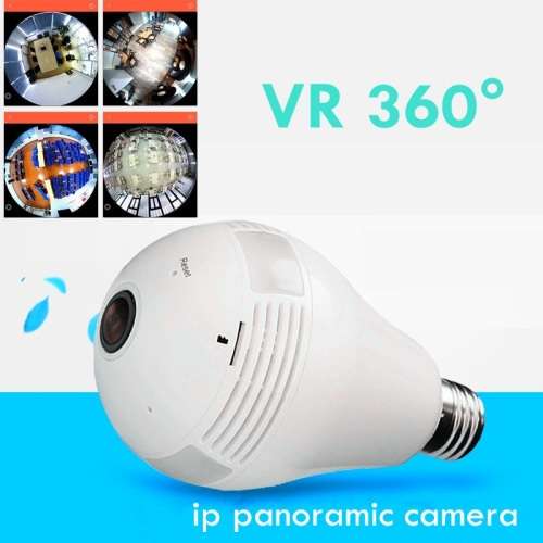 360 degree wifi Fisheye camera v380 Panoramic network light bulb shape with audio