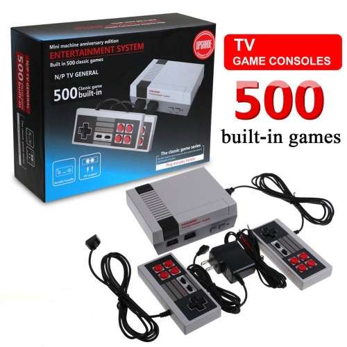Mini Retro TV Game Console NES 8Bit Classic 500 Built-in Games+2 Controllers
