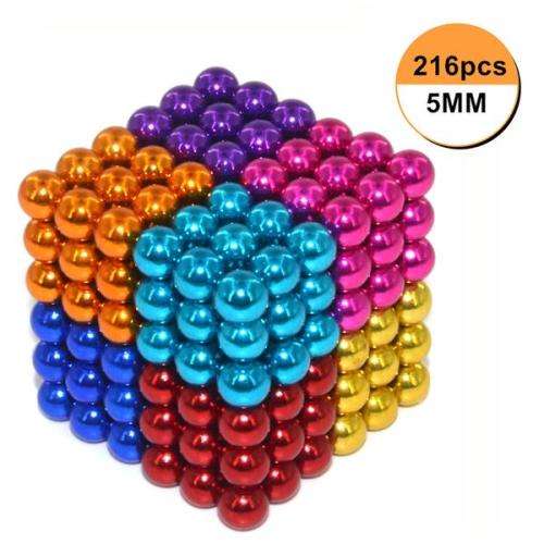 NEODIMIUM 5MM 216PCS BUCKY BALLS - MAGNETIC BALLS / CUBE - 8 COLOURS AVAILABLE