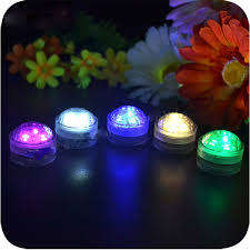 10PC Underwater LED Tea Lights, Submersible RGB Multicolor Waterproof DECOR lights