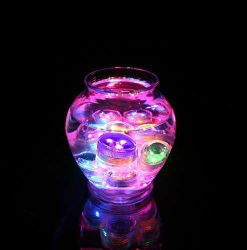 10PC Underwater LED Tea Lights, Submersible RGB Multicolor Waterproof DECOR lights