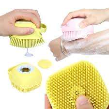 SILICONE MASSAGE BATH BRUSH WITH LIQUID DISPENSER