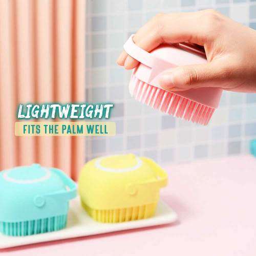 SILICONE MASSAGE BATH BRUSH WITH LIQUID DISPENSER