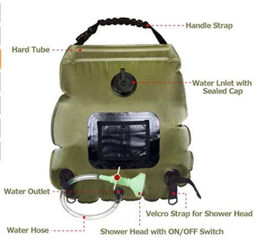 OUTDOOR SOLAR WATER BAG 20L