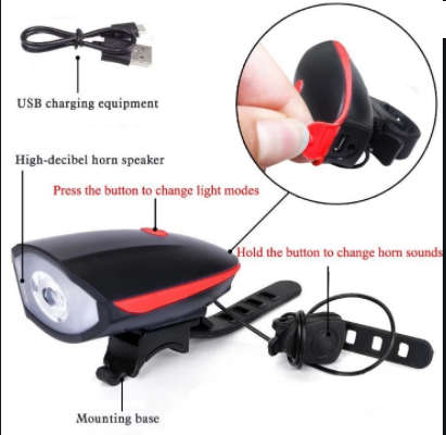 BICYCLE LIGHT WITH HOOTER