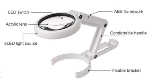 8 LED DUAL-CIRCUIT DESKTOP MAGNIFIER