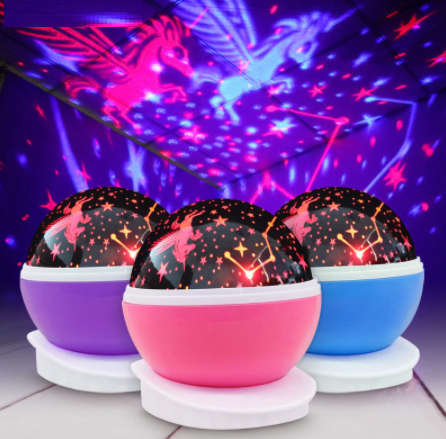 ROTATING STARRY SKY AND UNICORN NIGHT LIGHT PROJECTION LAMP