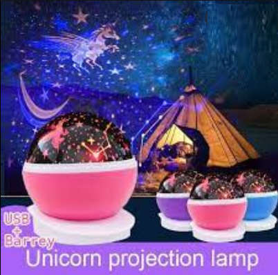 ROTATING STARRY SKY AND UNICORN NIGHT LIGHT PROJECTION LAMP