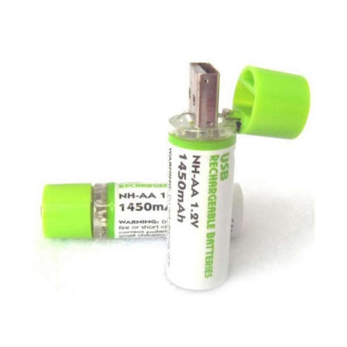 Nh-aa 1.2v 1450mah Usb Rechargeable 2 pack