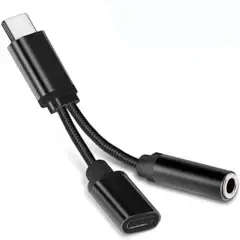 Type C 2 in 1 Aux Audio Jack and Type-C Charging Adapter