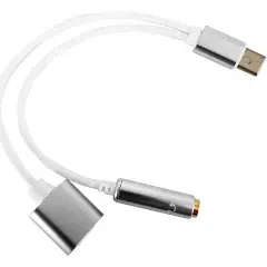 Type C 2 in 1 Aux Audio Jack and Type-C Charging Adapter