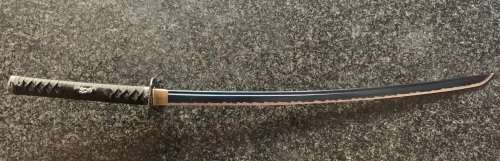 WARRIOR DRAGON SAMURAI KATANA -- FULL TANG --- BLOOD GROOVE --- BLUE SHARPENED BLADE
