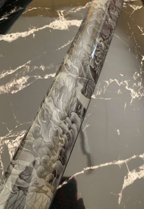 WARRIOR DRAGON SAMURAI KATANA -- FULL TANG --- BLOOD GROOVE --- BLUE SHARPENED BLADE