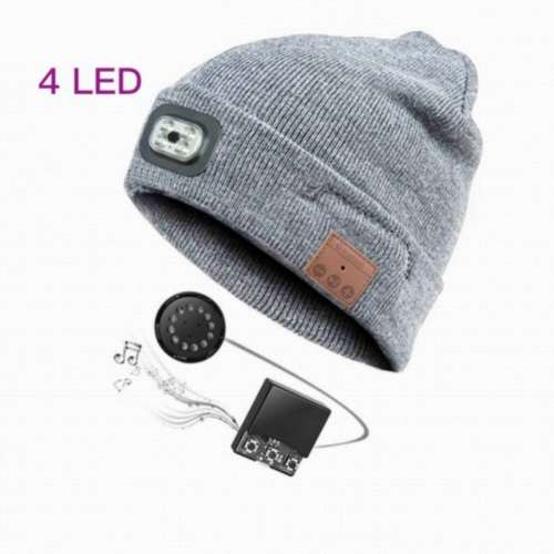 Bluetooth Beanie Hat with LED Headlight