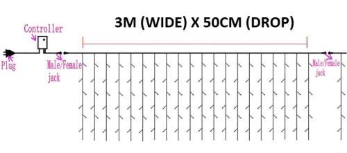 FAIRY CURTAIN 3M X 0.5M WW