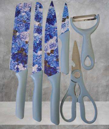 6PC Floral Pattern Knife Set