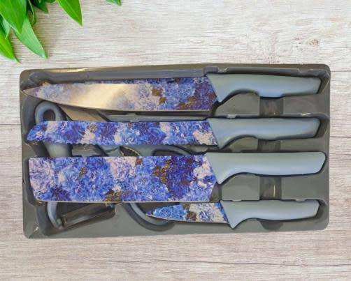 6PC Floral Pattern Knife Set