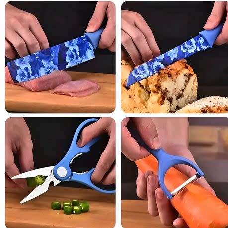 6PC Floral Pattern Knife Set