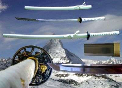 WHITE SAMURAI KATANA - FULL TANG - BLOOD GROOVE