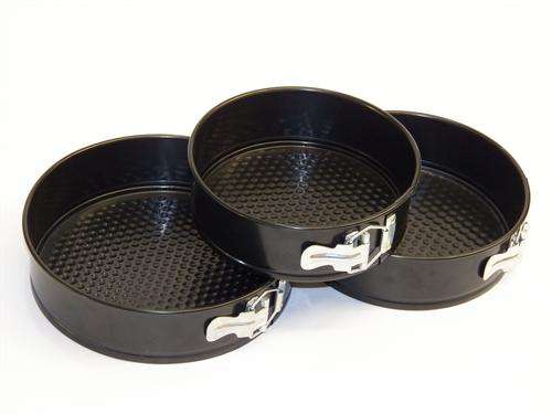 3pcs /Set Round Shape Drop Bottom Cake Pan NonStick Metal Cake Mould 218 Black